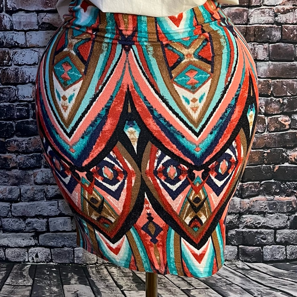 Knee length skirt with a beautiful designer